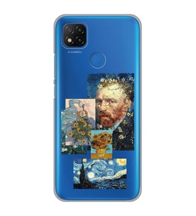 Xiaomi Redmi 9C / 10A Uyumlu Van Gogh ve Sanatsal Tablolar Tasarımlı Şeffaf Telefon Kılıfı