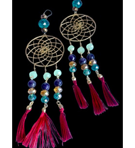 Boho Style El Yapımı Tek Küpe (Altın)