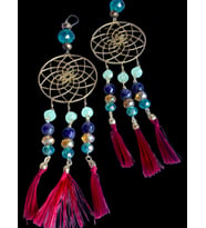 Boho Style El Yapımı Tek Küpe (Altın)