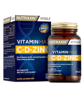 Nutraxin Vitamin Max C + D Zinc 60 Tablet