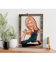 BK Gift Kişiye Özel Kadın Yoga Karikatürlü 3D Ahşap Tablo, Sevgiliye Hediye, Arkadaşa Hediye, Yıl Dönümü Hediyesi, Doğum Günü Hediyesi-2