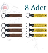 A Kahve & Sarı, Müzik Öğretmeninden Sınıfına Anı, 8’li Set, Kişiye Özgü Mesajlı Deri Hediyelik