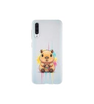 Samsung Galaxy A50 ile Uyumlu Splash Kapibara Tasarımlı Şeffaf Silikon Kılıf