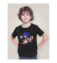 Kaykaycı Sonic Baskılı Unisex Çizgi Film Çocuk Tişört (1-12 Yaş)