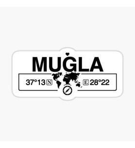 Muğla Gps Harita Sticker Oto Araba Yapıştırma 17CM yazı 300