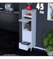 Eliusta Nola 45 cm Üstü Kapaklı 3 Çekmeceli Çok Amaçlı Mutfak Kiler Banyo Erzak Depolama Dolabı 45x150x32 cm