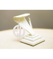 2 Harfli Circle Monogram Yazılı Pleksi Küpe