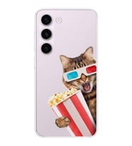 PrintiFy Samsung Galaxy S23 Plus ile Uyumlu 1mm Slim Fit Kedi 1 050b Baskılı Şeffaf  Kılıf