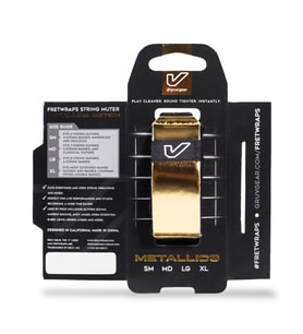 Gruv Gear FW1-GLD-SM FretWrap Metals Gold (Small) Altın (Gold) Renk, 4 Telli Bas ve 6 Telli Gitar Uyumlu, Tel Susturucu Bandı