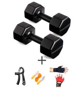 PS SPOR 2 KG DAMBIL SET(2KG 2 ADET DAMBIL) +BODY ELDİVEN SAYAÇLI AYARLANABİLİR EL YAYI VE ATLAMA İPİ