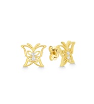 925 Ayar Gold Zirkon Taşlı Kelebek Gümüş Küpe