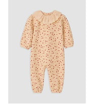 LCW baby Bej Çiçekli Kız Bebek Tulum