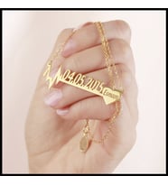 Gümüşistan 925 Ayar Gümüş Tarih ve İsim Detaylı Kalp Ritim Kolye