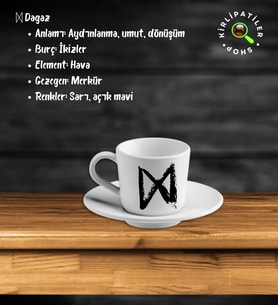 KirliPatiler Porselen Fincan Üzeri Rune Sembol Baskılı (11)