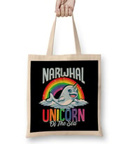 Cute & Funny Narwhal Unicorn Of The Sea Bez Çanta Uzun Saplı