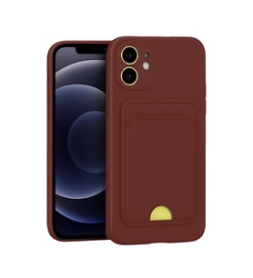 iPhone 11 Kılıf Kelvin Kartvizitli Silikon - Bordo