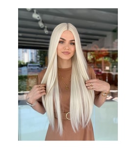 Soğuk Sarı Perçemsiz 75-80 Cm Vip Peruk