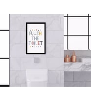 BK Home Banyo Tuvalet Dekoratif Ahşap Siyah Çerçeveli Tablo-11