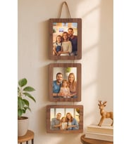 Ahşap 3’lü İpli 15x21 cm Fotoğraf çerçevesi Kemençe renk