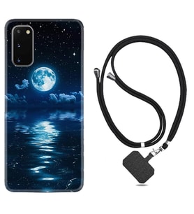 Samsung A02S A03S A10 A12 A13 A21S A22 Kılıf Boyun Askılı Silikon Night Moon 1133