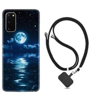 Samsung A02S A03S A10 A12 A13 A21S A22 Kılıf Boyun Askılı Silikon Night Moon 1133