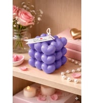 Kalp Küpü Mum - Mumelia Candles Doğal Soya, El Yapımı, Dekoratif - Mor