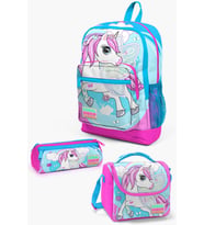 Coral High Kids Mavi Neon Pembe Unicorn Desenli 3’lü Okul Çanta Seti SET0123711