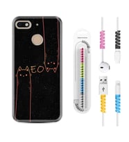 General Mobile GM8 Go GM9 GM20 Pro Plus Kılıf Kablo Koruma Spiral Silikon Meow 1657