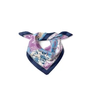 Mor Mavi Patchwork Desenli Fular