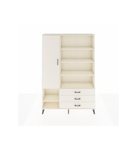 Arges Gardrop 9 Raflı 3 Çekmeceli Tek Kapaklı  132x30x195 Aytaşı-Aytaşı
