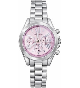 Swiss Plus Kadın Kol Saati - Elegance Collection Model-2 ST0730ABL Pink/silver
