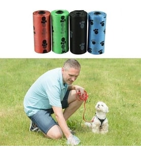 4lü Evcil Hayvanlar Için Pati Desenli Kedi Köpek Kaka Poşeti Torbası
