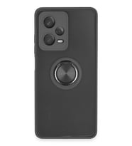 Mey İthalat® Redmi Note 12 5G Kılıf Montreal Yüzüklü Silikon Kapak - Siyah