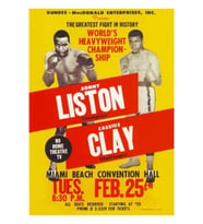Cassius Clay (ali) Vs Sonny Liston - 25 Şubat 1964 Tablo Ahşap Poster Dekoratif