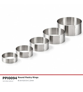 Fida Pasta Çemberi Yuvarlak Çap 24 h10 Cm 0.8mm Paslanmaz Pasta Kalıbı
