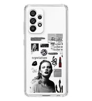 Samsung Galaxy A72 Uyumlu Taylor Swift Desenli Şeffaf Telefon Kılıfı