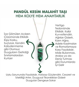 Doğal Taş MALAHİT (MALAKİT) Taşı Pandül Kesim Unisex İster Kolye İster Anahtarlık