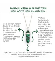 Doğal Taş MALAHİT (MALAKİT) Taşı Pandül Kesim Unisex İster Kolye İster Anahtarlık