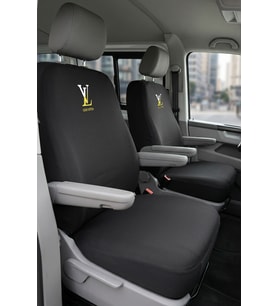 Volkswagen Transporter 4+1 - Siyah Penye Oto Koltuk Kılıfı - LV Baskılı
