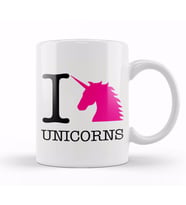 I Love Unicorns Kupa Bardak Porselen