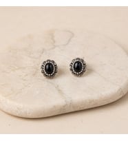BlackCraft Oltu Taşı Oval Küpe