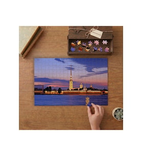 Peter ve Paul Katedrali Günbatımı Manzarası Tasarımı 240 parça Ahşap Puzzle Ahşap Kutuda MP01280