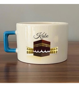Kabe Baskılı Mavi Kulplu C Fincan