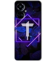 Tecno Camon 19 Pro Kılıf HD Desen Baskılı Kılıf - Dark Neon Yaprak T Harfi
