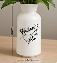 BK Gift Kişiye Özel İsimli Seramik Vazo-2, Ev Hediyesi, Ofis Hediyesi, Sevgiliye Hediye