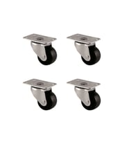 Furç Tablalı Bilyalı Teker - 38MM - Siyah HKS234 - 4 Adet