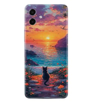 Samsung Galaxy A07 (SM-A075F) Kılıf Boutique Baskılı Resimli Manzara Kedi Pcode -096
