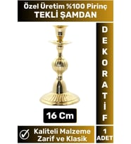 Özel Model Yüksek Kaliteli Şık Tasarım Dekoratif Hediyelik Biblo Mumluk %100 Pirinç TEKLİ ŞAMDAN