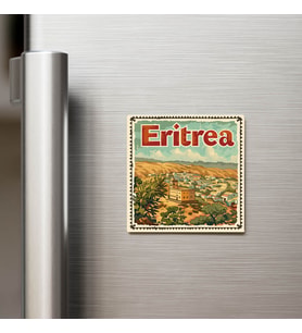 Eritre Eritrea - Posta Pulu Temalı Ülke - Baskılı Buzdolap Magneti Kare - 9x9 cm