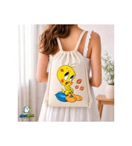 Tweety Büzgülü Keten Çanta C355